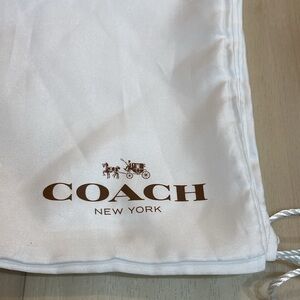 Coach dust bag large white satin